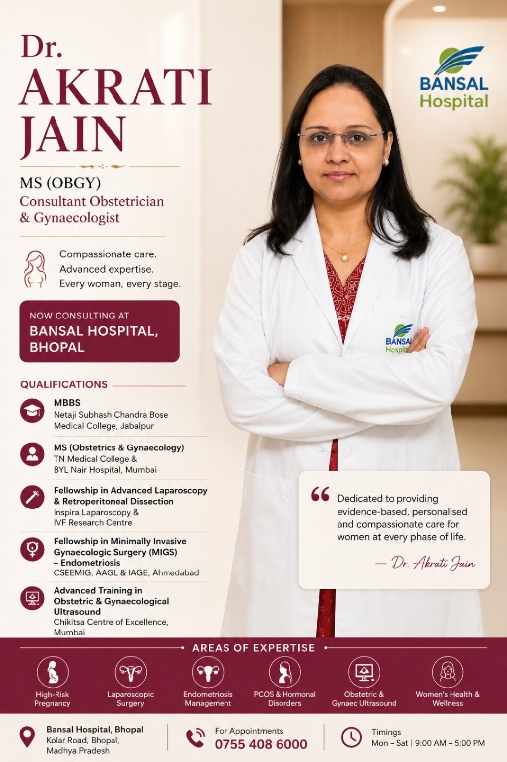 Original professional poster of Dr. Akrati Jain